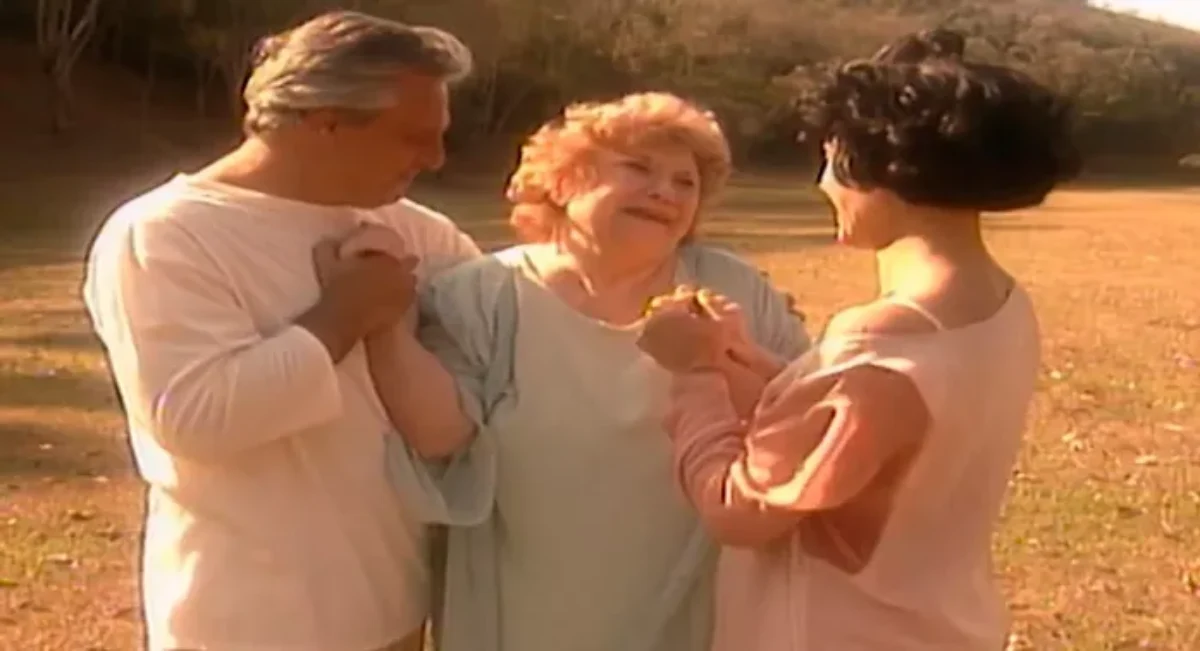 Dona Maroca, Otávio e Diná em A Viagem. (Foto: reprodução/Globo)