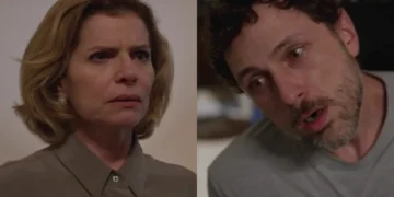 Odete (Débora Bloch) e Leonardo (Guilherme Magon) em Vale Tudo (Foto: Reprodução/TV Globo)