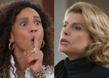 Raquel furiosa (à esquerda) e Odete (à direita) em Vale Tudo.