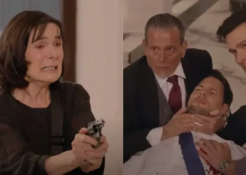 Rocio atira em Nícolas sem imaginar que está ferindo o próprio filho e fica despedaçada com a verdade: “Não pode ser”