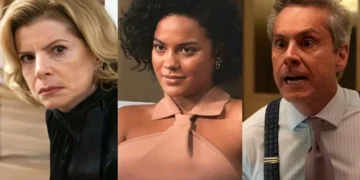 Odete (Débora Bloch), Maria de Fátima (Bella Campos) e Marco Aurélio (Alexandre Nero) em Vale Tudo (Foto: Reprodução/TV Globo)