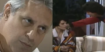 Otávio, Diná e Téo em A Viagem. (Foto: reprodução/Globo)