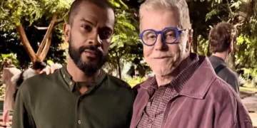 Miguel Falabella (Kasper) e Samuel de Assis (João Rubens) em Três Graças, a nova novela das nove da Globo (Foto: Reprodução/Instagram)