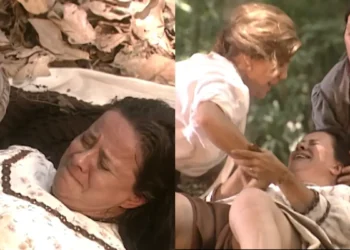 Terra Nostra: Perto da menopausa, Maria do Socorro engravida de Gumercindo e dá a ele o filho homem que ele tanto sonhou