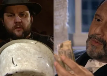 Gumercindo descobre que Bartolo pegou o dinheiro escondido por Batista num pinico enferrujado: “Pagar só na outra vida