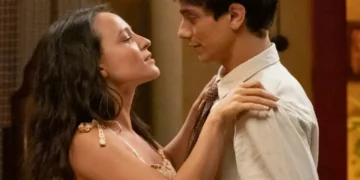 Estela e Túlio em Êta Mundo Melhor. (Foto: reprodução/Globo)
