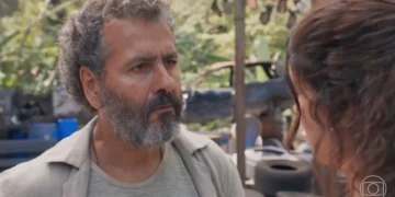 Joaquim (Marcos Palmeira) e Gerluce (Sophie Charlotte) em Três Graças (Foto: Reprodução/TV Globo)