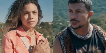 Joélly (Alana Cabral) e Bagdá (Xamã) em Três Graças (Foto: Reprodução/TV Globo)