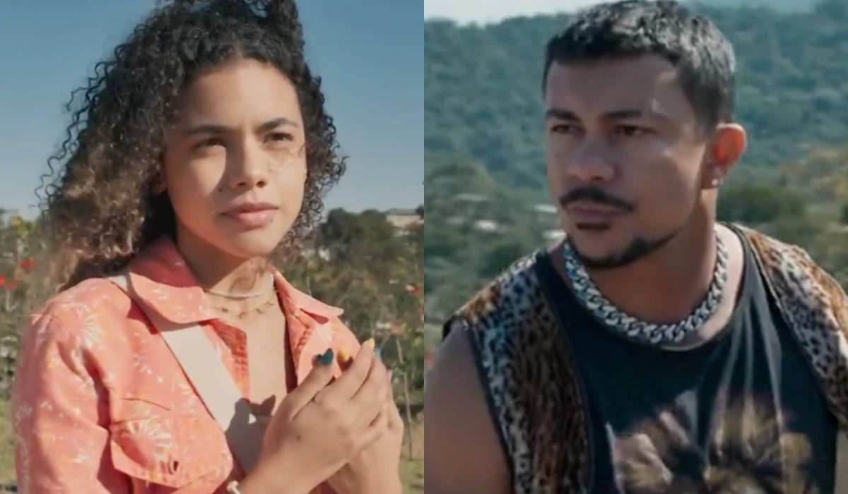 Joélly (Alana Cabral) e Bagdá (Xamã) em Três Graças (Foto: Reprodução/TV Globo)