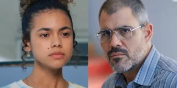 Joélly (à esquerda) e Jorginho (à direita) em Três Graças.