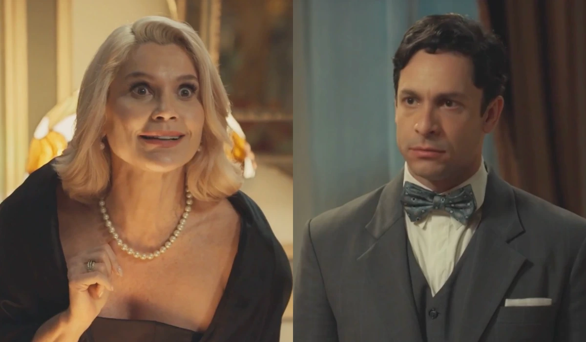 Sandra (Flávia Alessandra) e Celso (Rainer Cadete) em Êta Mundo Melhor (Foto: Reprodução/TV Globo)