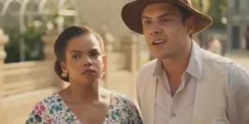 Dita (Jeniffer Nascimento) e Candinho (Sergio Guizé) em Êta Mundo Melhor (Foto: Reprodução/TV Globo)