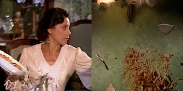 Terra Nostra: Mariana estraga o jantar de Janete ao revelar que o macarrão é de Paola, e a vilã joga a travessa na parede: “Pro inferno”
