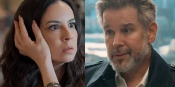 Zenilda com os olhos arregalados (à esquerda) e Ferette (à direita) em Três Graças.