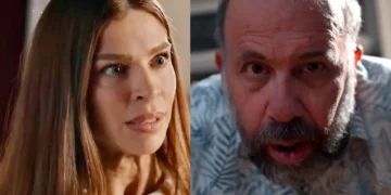 Arminda (à esquerda) e Célio (à direita) em Três Graças.