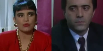 Maria do Carmo e Edu em Rainha da Sucata. (Foto: reprodução/Globo)