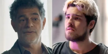 Rogério (à esquerda) e Raul (à direita) em cenas de Três Graças.