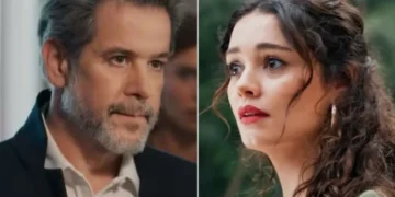 Ferette (Murilo Benício) e Gerluce (Sophie Charlotte) em Três Graças (Foto: Reprodução/TV Globo)
