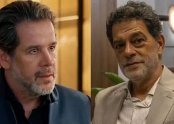 Ferette (Murilo Benício) e Rogério (Eduardo Moscovis) em Três Graças (Foto: Reprodução/TV Globo)
