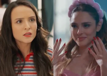Estela (Larissa Manoela) em Êta Mundo Melhor e Naiane (Isabelle Drummond) em Coração Acelerado (Foto: Reprodução/TV Globo)