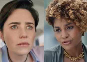 Samira (Fernanda Vasconcellos) e Lena (Bárbara Reis) em Três Graças (Foto: Reprodução/TV Globo)