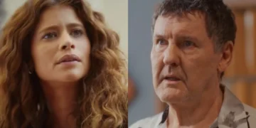 Agrado (Isadora Cruz) e Walmir (Antonio Calloni) em Coração Acelerado (Foto: Reprodução/TV Globo)