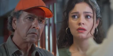 Joaquim (Marcos Palmeira) e Gerluce (Sophie Charlotte) em Três Graças (Foto: Reprodução/TV Globo)