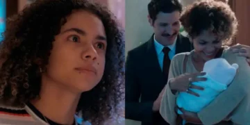Resumo Três Graças: Lena ressurge com a filha de Joélly, liga para a jovem e deixa escapar o choro do bebê