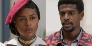 Alika (Duda Santos) e Tonho (Ronald Sotto) em A Nobreza do Amor (Foto: Reprodução/TV Globo)