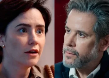 Samira (Fernanda Vasconcellos) e Ferette (Murilo Benício) em Três Graças (Foto: Reprodução/TV Globo)
