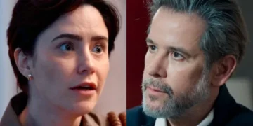 Samira (Fernanda Vasconcellos) e Ferette (Murilo Benício) em Três Graças (Foto: Reprodução/TV Globo)