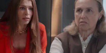 Helga (Kelzy Ecard) e Arminda (Grazi Massafera) em Três Graças (Foto: Reprodução/TV Globo)