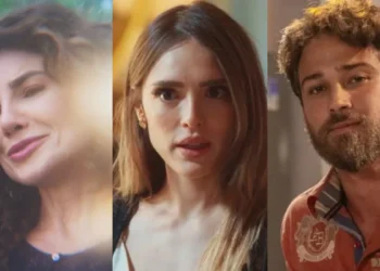 Cecília (Paula Fernandes), Naiane (Isabelle Drummond) e Gael (André Luiz Frambach) em Coração Acelerado (Foto: Reprodução/Beatriz Damy/TV Globo)