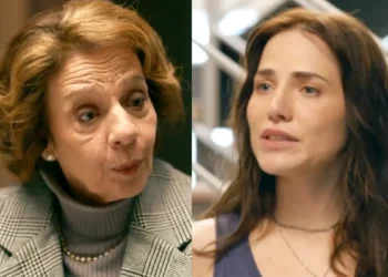 Diná (à esquerda) e Adriana (à direita) em cenas de Quem Ama Cuida.