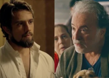 Felipe (Rafael Cardoso) em Além do Tempo e Otoniel (Tony Ramos) em Quem Ama Cuida (Foto: Reprodução/TV Globo)