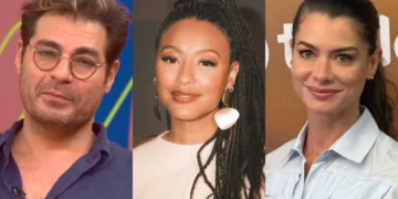 Thiago Lacerda, Sheron Menezzes e Alinne Moraes são os protagonistas de Por Você, a nova novela das sete da Globo (Foto: Reprodução/TV Brasil/Instagram/TV Globo)