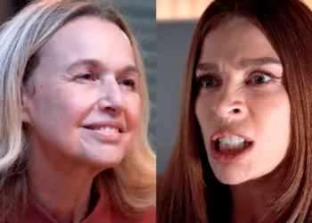Helga (à esquerda) e Arminda (à direita) em cenas de Três Graças.