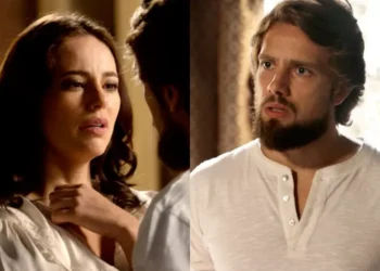 Melissa e Felipe em Além do Tempo. (Foto: reprodução/Globo)