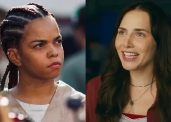 Nancy conta a Adriana que ela conquistou a admiração das detentas graças ao seu trabalho no presídio: “Encantadas”