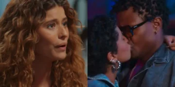 Agrado, Eduarda e Leandro em Coração Acelerado. (Foto: reprodução/Globo)