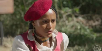 Alika (Duda Santos) em A Nobreza do Amor (Foto: Reprodução/TV Globo)