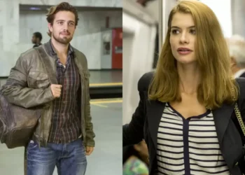 Felipe e Lívia em Além do Tempo. (Foto: reprodução/Globo)