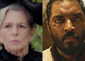 Vitória (Irene Ravache) em Além do Tempo e Josué (Thomás Aquino) em Guerreiros do Sol (Foto: Reprodução/TV Globo)