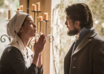 Lívia e Felipe em Além do Tempo. (Foto: reprodução/Globo)