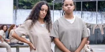 Lyris (Pri Helena) e Nancy (Jeniffer Nascimento) em Quem Ama Cuida (Foto: Angélica Goudinho/Globo)