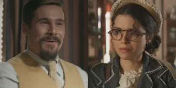 Mirinho (Nicolas Prattes) e Ana Maria (Julia Lemos) em A Nobreza do Amor (Foto: Reprodução/TV Globo)
