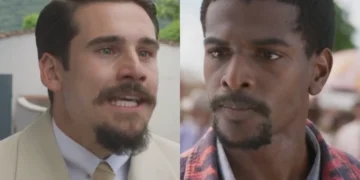 Mirinho (Nicolas Prattes) e Tonho (Ronald Sotto) em A Nobreza do Amor (Foto: Reprodução/TV Globo)