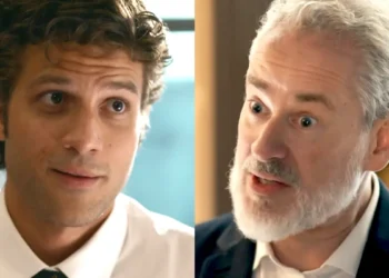 Pedro (à esquerda) e Ademir (à direita) em cenas da novela Quem Ama Cuida.