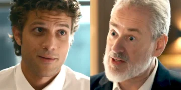 Pedro (à esquerda) e Ademir (à direita) em cenas da novela Quem Ama Cuida.