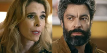 Carmita (à esquerda) e Edson (à direita) em cena de Quem Ama Cuida.